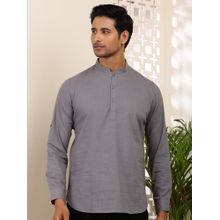 MULTI SHADES Men Slate Grey Cotton Short Kurta