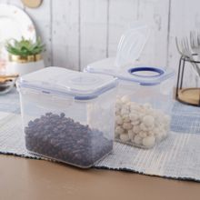 Lock & Lock Plastic Airtight Food Storage Containers With Flip Lid, 1 Litre (Set of 2)