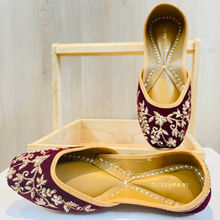 SassyHeer Noorani Magenta Embroidered Bridal Jutti