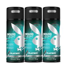 Playboy Endless Night Deodorant Spray (Pack Of 3)