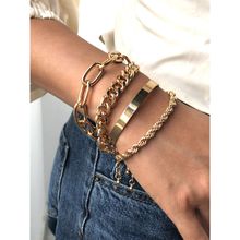Yellow Chimes Women Gold-Plated Link Bracelet Set of 4