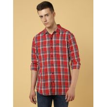 Wrangler Men Regular Checked Red Shirt