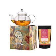 Radhikas Victorian Glass Kettle and Assam Ginger Tea Gift Box