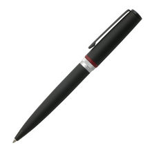 Hugo Boss Hsg8024A Gear Brass Ballpoint Pen - Black With Silver, Red & Black Trims