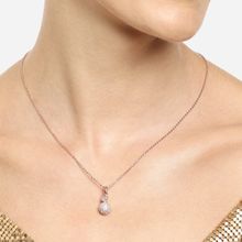 Zaveri Pearls Rose Gold Cubic Zirconia Embellished Pendant & Chain Necklace