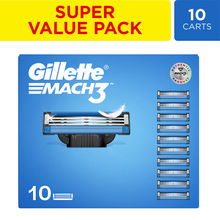 Gillette Mach 3 Shaving Blades for men (Pack Of 10 Cartridges)