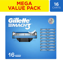 Gillette Mach 3 Shaving Blades for men (Pack Of 16 Cartridges)