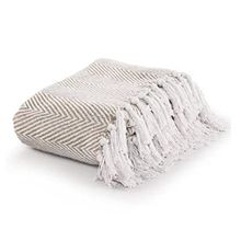 Sashaa World Spring-Hued Chevron Throw in Grey Color