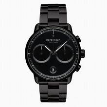 Nordgreen Pioneer 42mm Textured Black Dial with 3 Link Strap Black Strap.