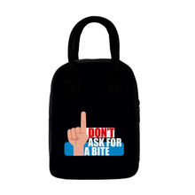 Crazy Corner Don't Ask For A Bite Printed Insulated Canvas Lunch Bag