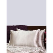 Sivya by Home Satin Pillow Covers 18inch x 27inch or 45 x 68 Cm Pack of 2 (Silver)
