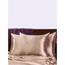 Sivya by Home Satin Pillow Covers 18inch x 27inch or 45 x 68 Cm Pack of 2 (Brown)