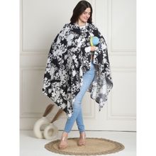 Secret Wish Floral Print Black Rayon Nursing Cover