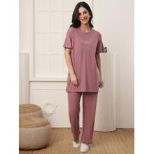 Kanvin Womens T-Shirt with Pyjama Nightsuit - Pink