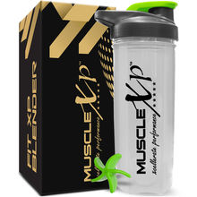 MuscleXP Gym Shaker FIT XP Blender Shaker BPA Free Material Sipper Bottle - Transparent & Green