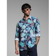 Jack & Jones Navy Blue Floral Printed Shirt