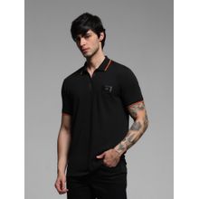 Jack & Jones Black Regular Fit Solid Polo T-Shirt