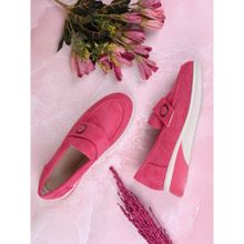Jove Women Pink Solid Loafers