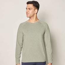 GLOOT Anti Odor Cotton Long Sleeve Round Neck T-Shirt - GLA010 Olive Melange