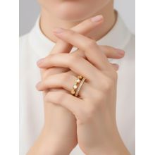 Designs & You Gold Plated Stone Studded Adjustable Ring