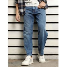 High Star Men's Blue Summer Cotton Relaxed Fit Mid-Rise Jeans