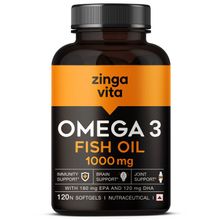 Zingavita Omega 3 Fish Oil Capsule 1000mg For Heart, Joints & Eye Support For Men & Women