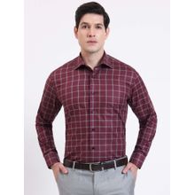 Metal Men Maroon Checks Formal Shirt