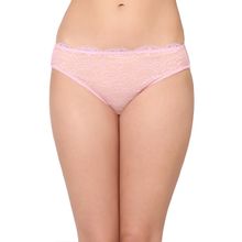 Wacoal India Essential Lace Low Waist Low Coverage Lace Bikini Panty Pink