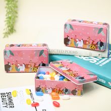 Voncasa Mini Animal Print Tin Storage Box - Set of 3, Pink
