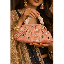 BOXWISH BY BHUMIKA Mirror Embellished Hand Bag For Women - Coral