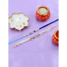 VIRAASI Bhaiya Bhabhi Rakhi Gift Set - Blue
