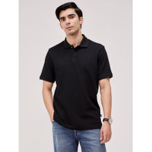 Andamen Black Men Pure Cotton Gold Finish Regular Fit Polo T-Shirt