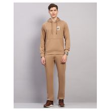Monte Carlo Mens Beige Regular Fit Solid Hooded Neck Winter Tracksuit
