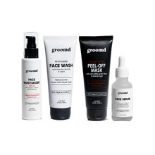 Groomd Advanced Skincare Routine Routine Set For Men, Moisturizer, Mask, Serum & Face Wash