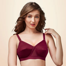 Trylo Krutika Plain Cotton Fabric Opulent Full Cup Bra - Maroon