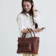 Inkmilan Brown Soft Pu Leather With Multi-Functional Hand-Held Women's Bag