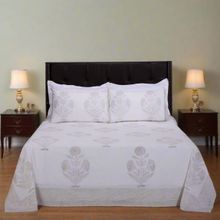 Shahenaz Blooming Phool Cotton 220 TC Queen Bedsheet with Pillow Cover