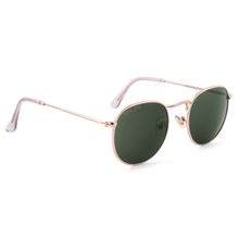 Royal Son Unisex Round Sunglasses Green Lens -rs0032av