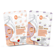 FLM Beauty Hyaluronic Acid & Strawberry And Acai Berry Antioxidant Jelly Sheet Mask - Pack of 2