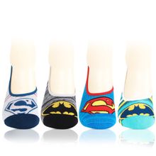 Bonjour Batman & Superman Loafer Socks For Men (Pack of 4)