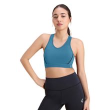 Zivame Saxony Blue Velocity Medium Impact Quick Dry Sports Bra