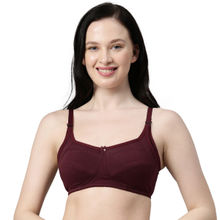 Enamor Women Mt02 Non Padded Wirefree Sectioned Lift & Support Nursing Bra Maroon