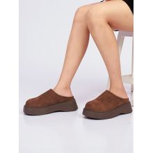 Truffle Collection Brown Solid Clogs
