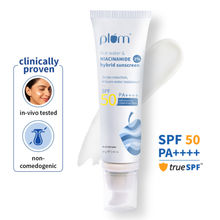 Plum 2% Niacinamide & Rice Water SPF 50 PA+++ Sunscreen, Fades Tan, For Oily To Dry Skin Type