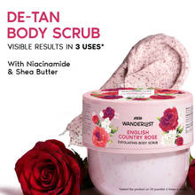 Nykaa Wanderlust English Country Rose Exfoliating Body Scrub Pink Clay Detan with Niacinamide, Vit E