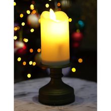 DecorTwist LED Battery Operated Flameless Artificial Candles with Stand
