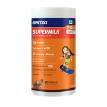 Gritzo SuperMilk for 7-12 Yrs Girls Protein & Nutrition Drink Mix Double Chocolate