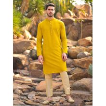 House of Deyann Green Jacquard Kurta with Churidar (Set of 2)