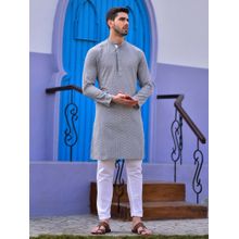 House of Deyann Silver Kurta with Pyjama (Set of 2)