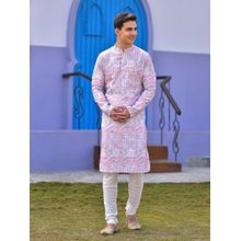 House of Deyann Peach Kurta with Churidar (Set of 2)